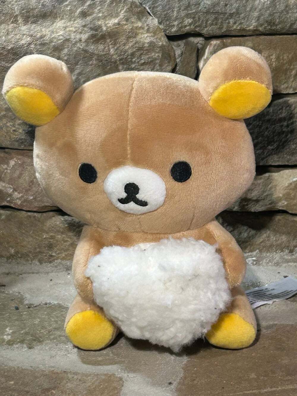 Authentic San-X Rilakkuma Fluffy Heart Plush 7” Stuffed Animal Bear